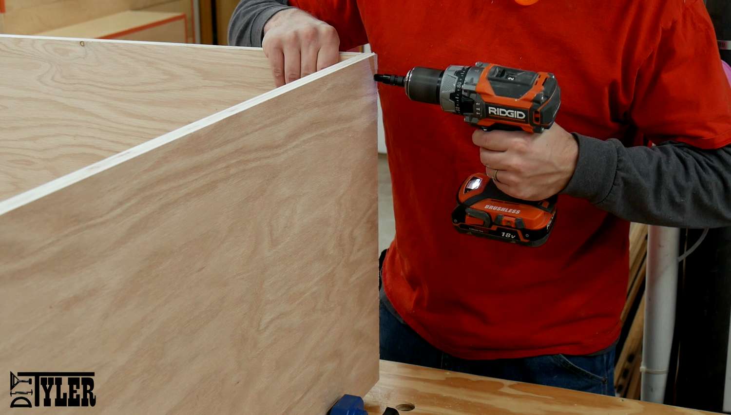 Adding screws to the toy shelf for strength