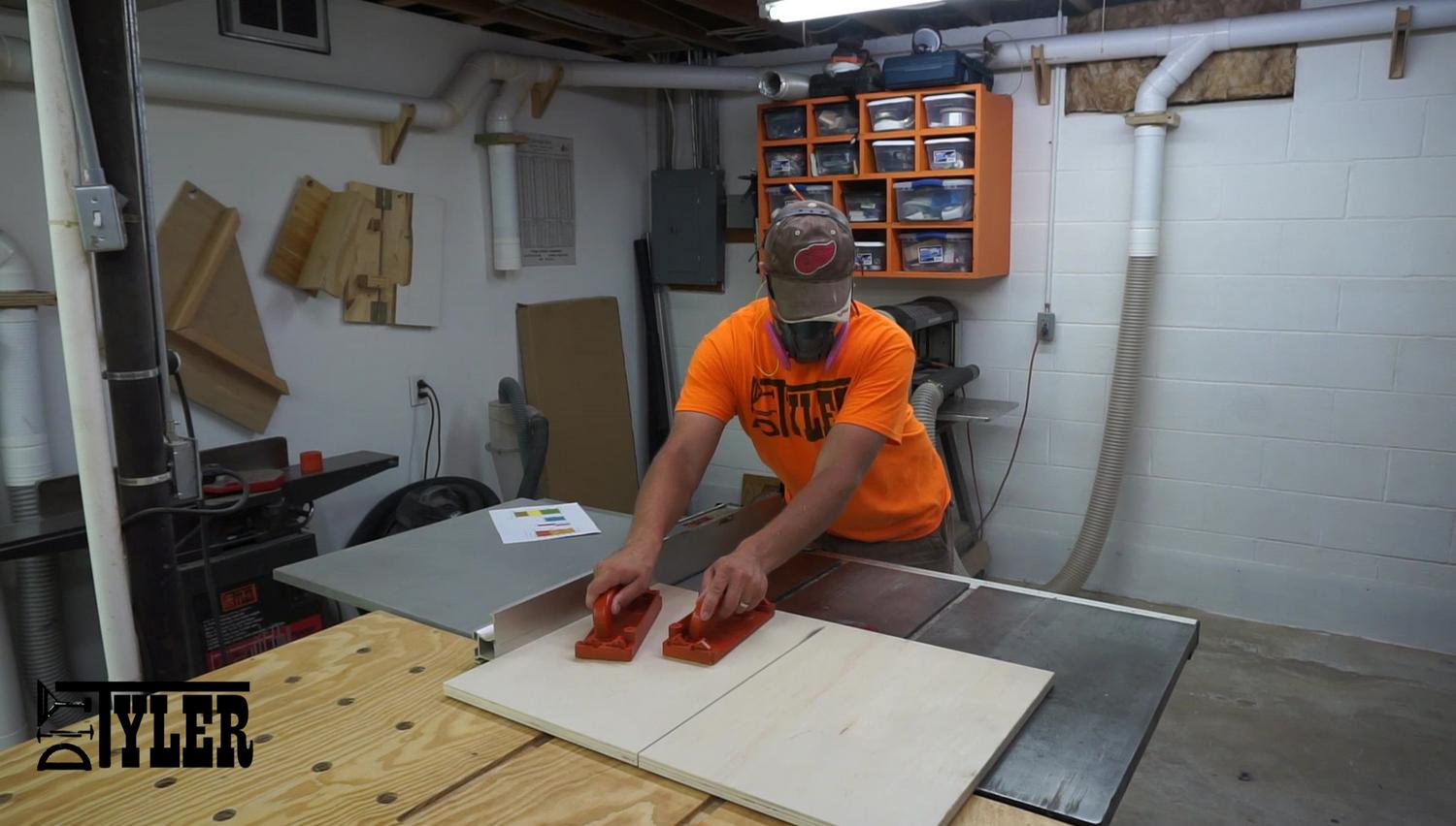 Cutting parts on table saw