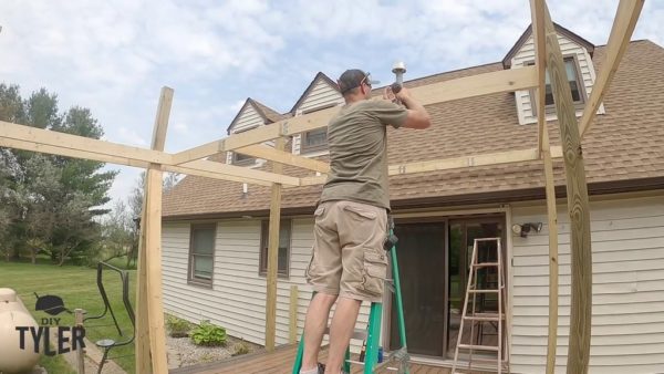 Screened-In Porch Build - Free Standing Roof for Covered Deck - DIYTyler