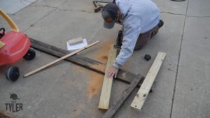 making diagonal cut with circular saw