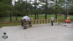 installing ladder into diy deer stand platform