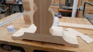 assembled vertical and based pedestal pieces